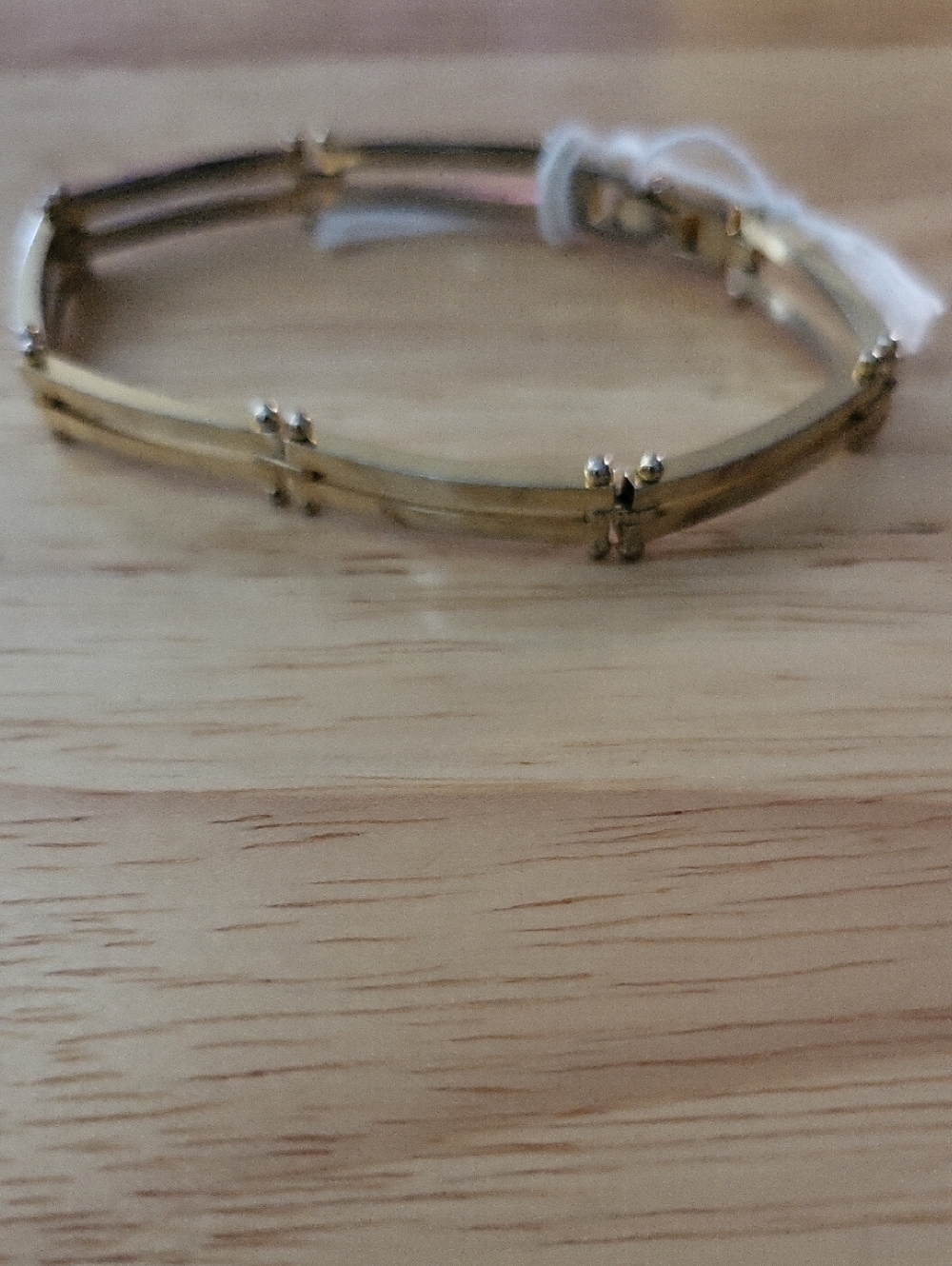 Vintage Gold-Tone Cross Accent Unisex Bracelet